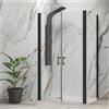 KAMALU Box doccia 70x70 nero apertura saloon altezza 200h | KS2800AS