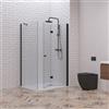 KAMALU Box doccia 120x80 apertura soffietto 80cm e lato fisso 120cm colore nero | KS7000N