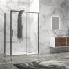 KAMALU Box doccia 80x140 colore nero vetro 6mm altezza 200h | KLA-4000N