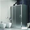 KAMALU Box doccia 120x80 angolare con scorrevole vetro opaco anticalcare KF5000S