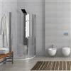 KAMALU Box doccia semicircolare 80x80 battenti con apertura totale | KS800K