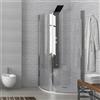 KAMALU Box doccia semicircolare 90x90 battenti con apertura totale | KS800K