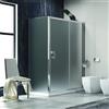KAMALU Box doccia 140x80 ad angolo vetro satinato anta scorrevole KF5000S