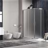 KAMALU Box doccia stondato 100x80cm vetro satinato KAM-K270