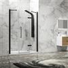 KAMALU Porta doccia 150cm battente e 2 fissi colore nero | KT6000N