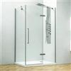 KAMALU Box doccia 70x70 anta battente e vetro fisso anticalcare 8mm KT5000