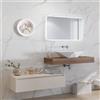 KAMALU Composizione bagno sospesa mobile e mensolone da 100cm | KAM-KK1001