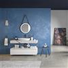 KAMALU Composizione bagno 120 cm con mobile a terra e mensolone effetto marmo | KAM-KK1203M