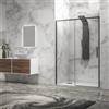 KAMALU Porta doccia 130 cm colore nero vetro 6 mm altezza 200h | KLA4000N