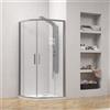 KAMALU Box doccia semicircolare 90x90 finitura argento opaco | KE-2000A