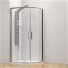 KAMALU Box doccia semicircolare 80x80 finitura argento opaco | KE-2000A