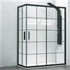 KAMALU Box doccia nero 100x70 con vetro a quadrati neri NICO-B1000