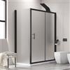 KAMALU Box doccia vetro piumato 80x140 telaio nero opaco | KFN5000SN
