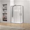 KAMALU Box doccia 80x130 telaio argento opaco doppio scorrevole | KE-1000A
