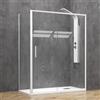 KAMALU Box doccia angolare 80x110 bianco opaco scorrevole | KE-4000B