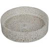kamalu Lavabo da appoggio rotondo con finitura terrazzo beige | KTERE-430BE- KAMALU