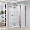 KAMALU Box doccia 70x120 telaio oro rosa vetro 8mm | KSA5000RG