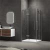 KAMALU Box doccia 80x110 apertura doppio battente finitura acciaio spazzolato | KT1000AS