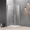 KAMALU Box doccia 70x70 apertura doppio scorrevole vetro 8mm finitura acciaio spazzolato | KSA1000