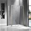 KAMALU Cabina doccia 70x120 scorrevole con lato fisso 70 cm finitura acciaio spazzolato | KSA5000AS