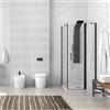 KAMALU Box doccia 70x90cm finitura nera battente e fisso 70cm | KPX2800N