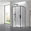 KAMALU Box doccia 70x70cm angolare porte scorrevoli finitura nera | KLA1000N