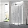KAMALU Box doccia 80x100cm angolare porte scorrevoli finitura bianca| KLA1000W