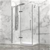 KAMALU Cabina doccia 80x130 telaio acciaio spazzolato porta battente laterale fisso 80cm | KT1000SAS