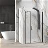KAMALU Box doccia nicchia nero opaco 110 cm battente e anta fissa | KS5000N