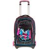 Seven Zaino Trolley Scuola Elementare Bambina, Zaino Sganciabile, Doppio Uso, Spallacci a Scomparsa, nero/rosa