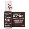 PODERM Smalto Cura per Unghie con Tea Tree - Marrone | Swiss Lab - 8ML | Arricchito con Tea Tree, Silicio & Biotina | Purifica, Schiarisce & Nutre le Unghie Gialle | Creato da una Podologa