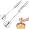 Nnicorns 2 Pezzi Frusta da Cucina, 10+12 Pollici Mescolatore Automatico Cucina, Multifunzionale Frustino Cucina, Frusta Semiautomatica in Acciaio Inossidabile per cuocere, Frustare, Battere