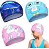 DIELIANHUA 3 PCS Capello Piscina Bambino, Cuffia Piscina Ragazza, Cuffia Piscinas Bambino, Adatto A Bambini E Bambine Dai 2 Ai 12 Anni, Resistente Allo Strappo - Adatto A Capelli Lunghi E Corti/B