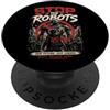 Anime Robot Art & Apparel Stop The Robots: AI Resistance Reclaim Future Rebel PopSockets PopGrip Adesivo
