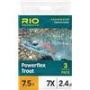 RIO PRODUCTS Rio Powerflex - Confezione da 3 terminali conici per trote d'acqua dolce, 2,5 m, 6 x 1,5 kg, confezione da 3