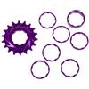 QuivyLivy Kit di conversione ruota libera per bicicletta a velocità singola 18T con distanziatori in lega di alluminio 7075 per mozzi HG, MTB, Dirt Jump Street Cycling nero viola (nero)