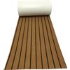 ibasenice Tappetino per Superficie di Yacht in PVC Antiscivolo 45x240 Cm, Pavimento in Teak Sintetico Resistente per Barche e Camper, Cuscino da Terra per Imbarcazioni Isolamento Acustico