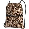 Generic Borsa con Coulisse Leopard Print Sportiva Sacche Durevole Zaino Casual Antipolvere per Compleanno Regalino Allenamento