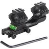 Deskium Anelli di portata da 1/1,2 con livella a bolla, supporto a morsetto per tubo di livello in alluminio, staffa integrata, guida superiore da 21 mm, design esteso per una visione confortevole