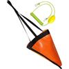 KiBcsLic Ancora da Barca Galleggiante Kit Paracadute Marino con Boa Treccia Accessorio Leggero PVC Nylon Struttura Resistente Set Completo con Galleggiante, Corda Verde, 24inch