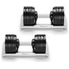 NUOBELL NÜOBELL S 224 Set di manubri regolabili, 2-24 kg con intervalli di 2 kg, design svedese, manopola di regolazione rapida, colore argento