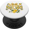 Lemon Blossom Designs Motivo floreale Sunny Lemon Mom Gingham PopSockets PopGrip Adesivo
