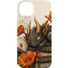 Cute Cottagecore Dragons with Books Desi Custodia per iPhone 14 Plus Libri di lettura del drago California Poppy Fantasy
