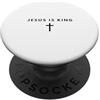 Christian Prayers And Bible Verse Gifts Gesù è il re Fede minimalista Gesù Cool Christian PopSockets PopGrip Adesivo