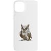 Timowo Studio Custodia per iPhone 14 Plus Ritratto Astratto di Gufo