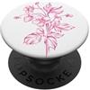 Pink floral graphics Vintage floreale Line art Rosa Grafica Fiori PopSockets PopGrip Adesivo