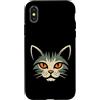 Cat Lover Gift Custodia per iPhone X/XS Mystic Cat Face Orange Eyes Feline Lover