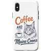 Feline Brew Designs Custodia per iPhone X/XS Coffee And Maine Coons - Regalo retrò per amanti dei gatti