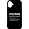 Binary Logic Studio Custodia per iPhone 16 Plus Solo 2 cose difficili Informatica Umorismo divertente