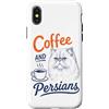 Feline Brew Designs Custodia per iPhone X/XS Caffè e Persiani Amante Gatto Regalo Retro